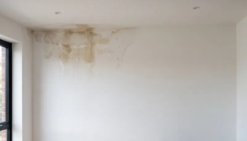 Humedad por filtración en edificio de Menorca
